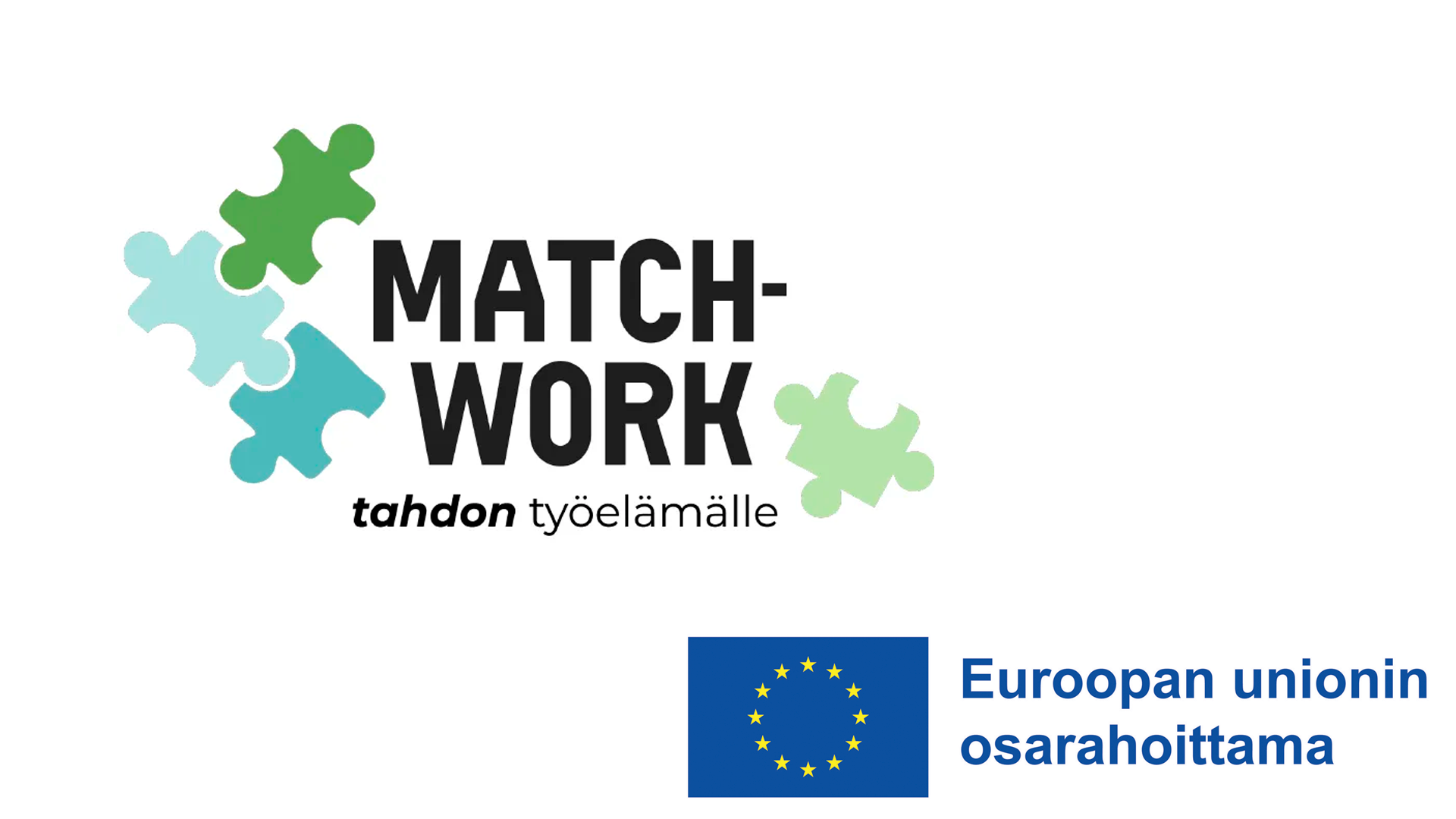 Matchwork-logo ja EU rahoittaa -logo.