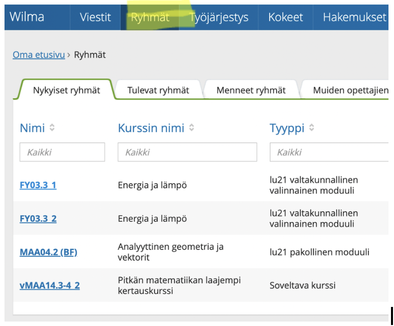 kuvakaappaus Wilmasta