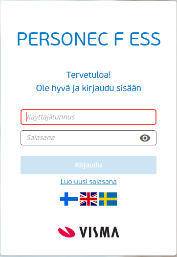  Syötä tunnuksesi kirjautumisikkunaan. 