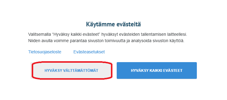 ESS evästeet