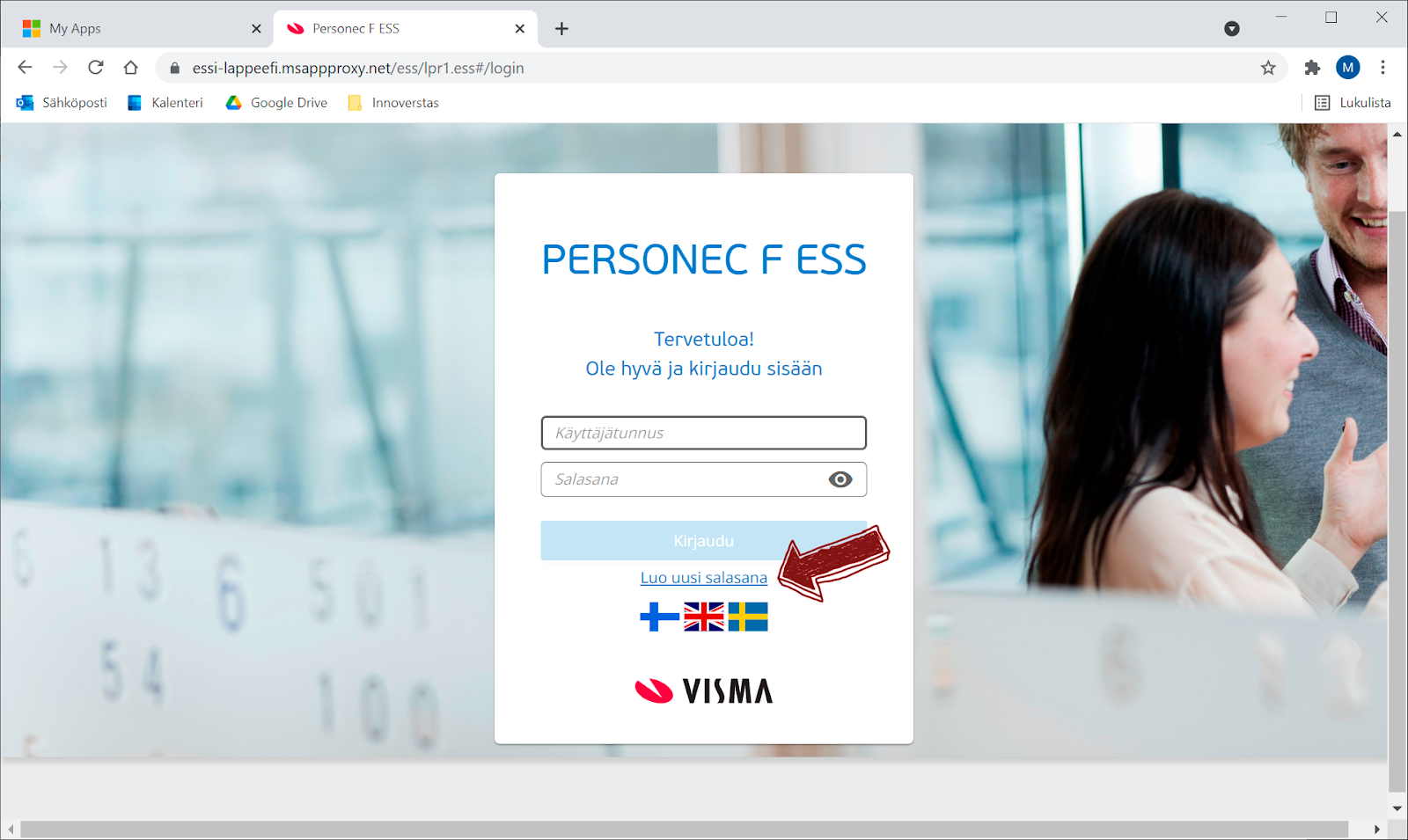 4. vaihe: Valitse “Luo uusi salasana”
