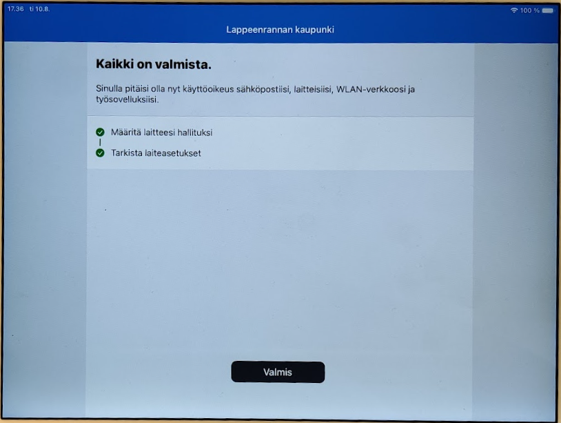 Intune valmis