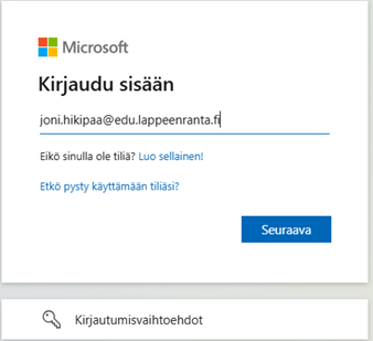 MS-kirjautumisikkuna.