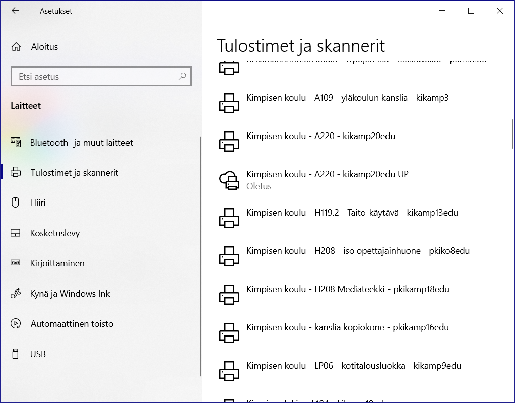 Tulostinnäkymä.