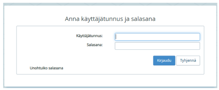 1. vaihe: kirjautumisikkuna