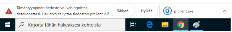 Virheilmoitus.