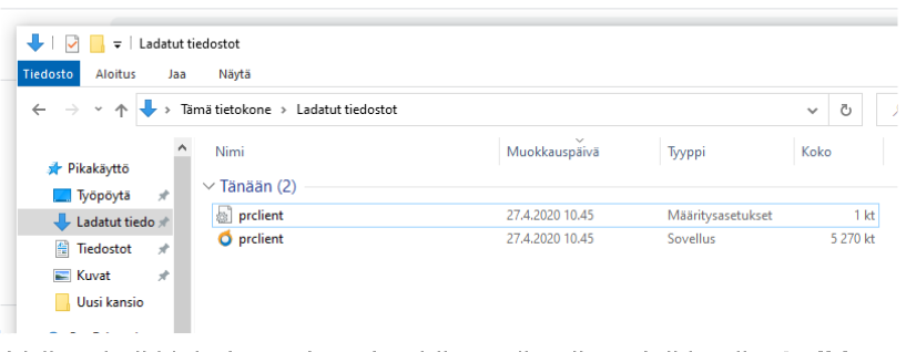 Kansionäkymä ladatuista tiedostoista.