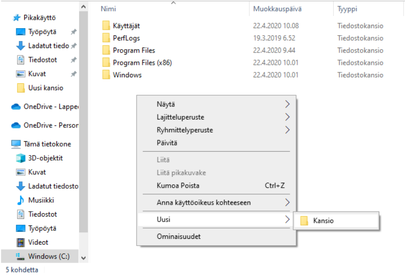 Uuden kansion luominen Resurssien halinnassa C:-asemalle.