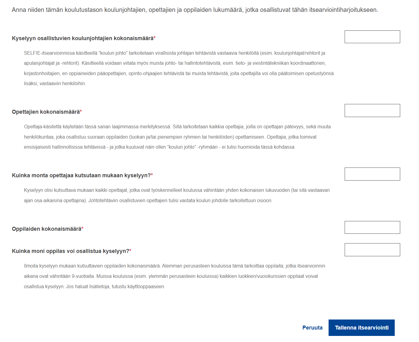Osallistujamäärävalikko